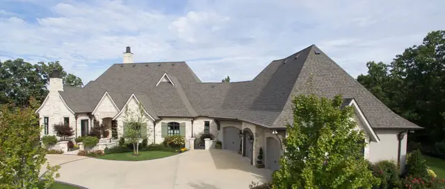 A finished estate home roof