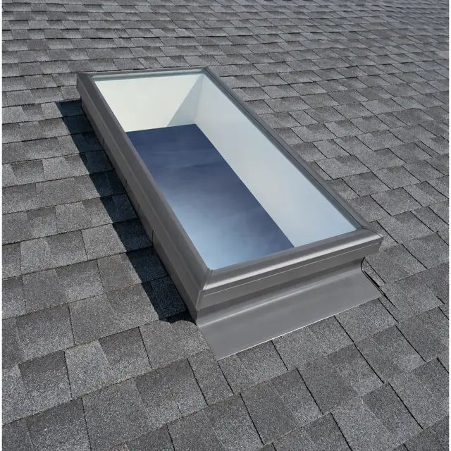 A new skylight in a shingle roof